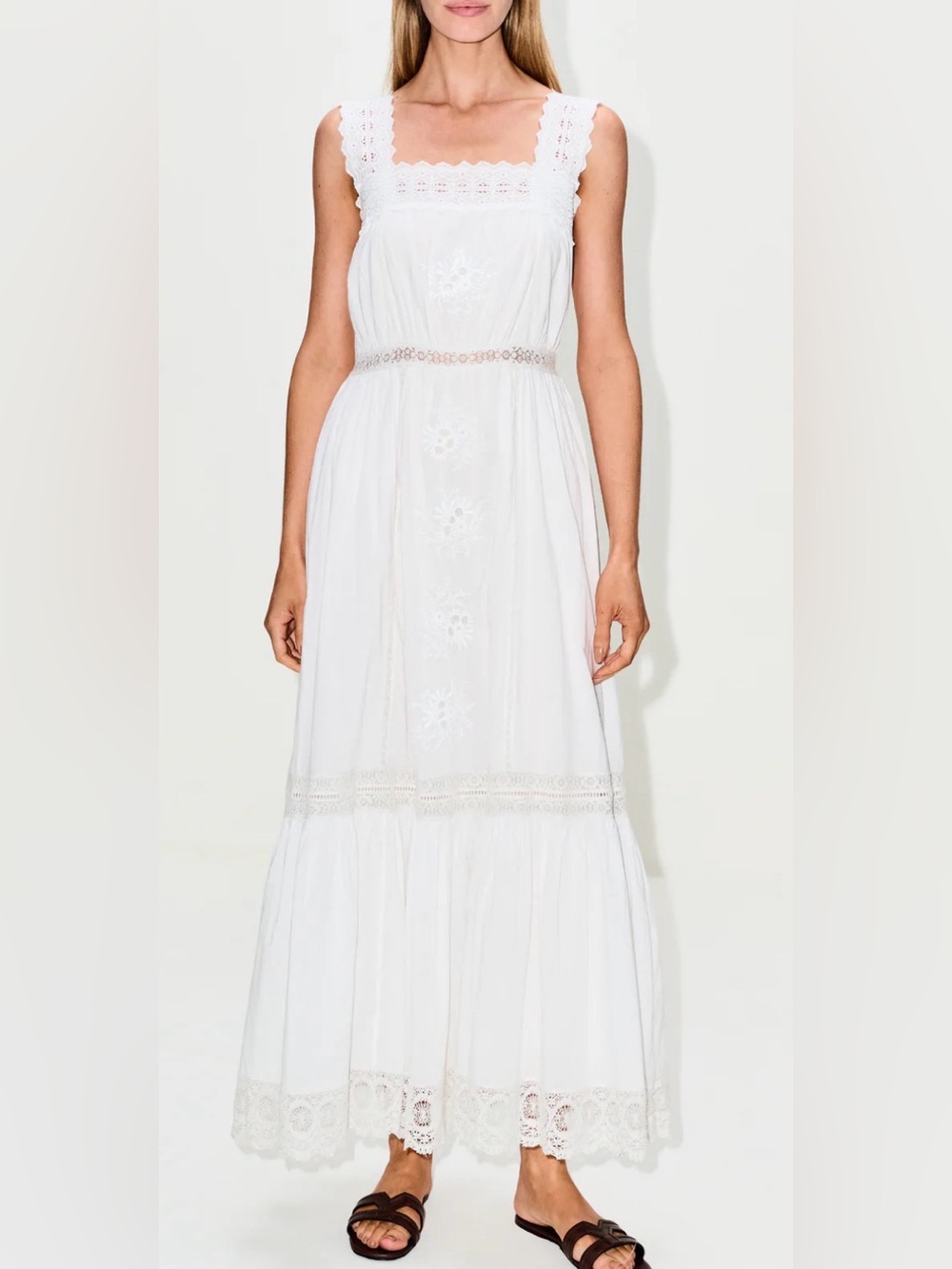 XiRENA White Eyelet Cotton Maxi Dress